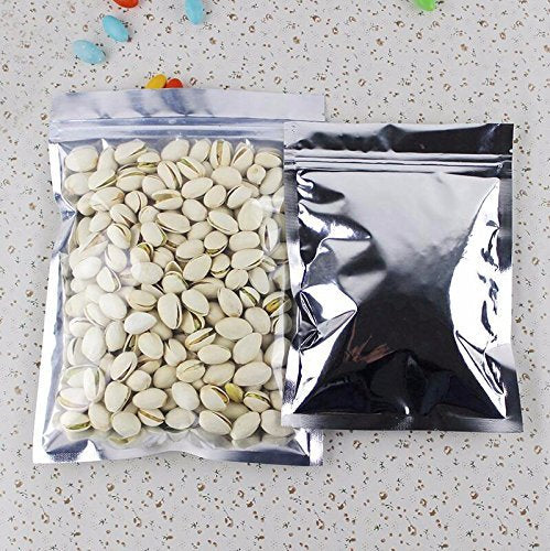 Pabck 100 Pieces 7.9X11.8 Inch (Inside Size 7.1X10.2 Inch) Clear Front Resealable Heat Seal Bags For Zip Bulk Food Storage Lock